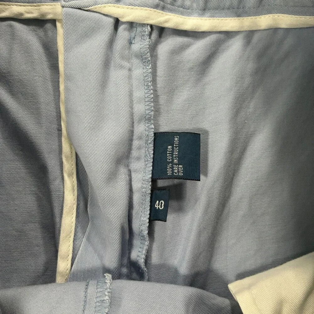 VTG Polo Ralph Lauren Tyler Short 40 Mens Shorts Light Blue Pleated Cotton Chino
